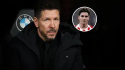 Diego Simeone y Julián Álvarez, argentinos de Atlético de Madrid.
