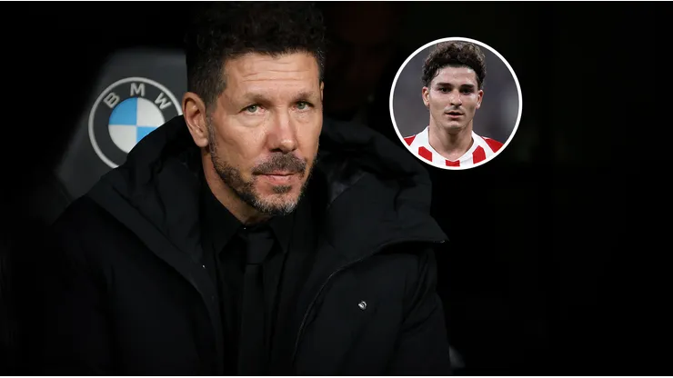 Diego Simeone y Julián Álvarez, argentinos de Atlético de Madrid.
