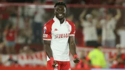 Jordy Caicedo, autor del gol de Huracán en el clásico ante San Lorenzo.