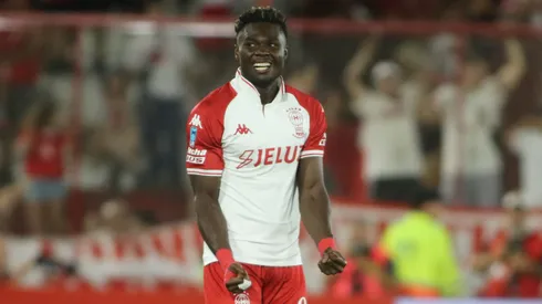 Jordy Caicedo, autor del gol de Huracán en el clásico ante San Lorenzo.