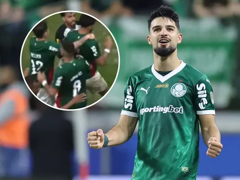 El Flaco López casi a las piñas por su festejo en el gol de Palmeiras vs. Corinthians