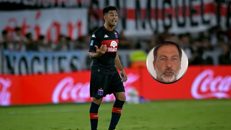 Pity Martínez en la cancha de River.