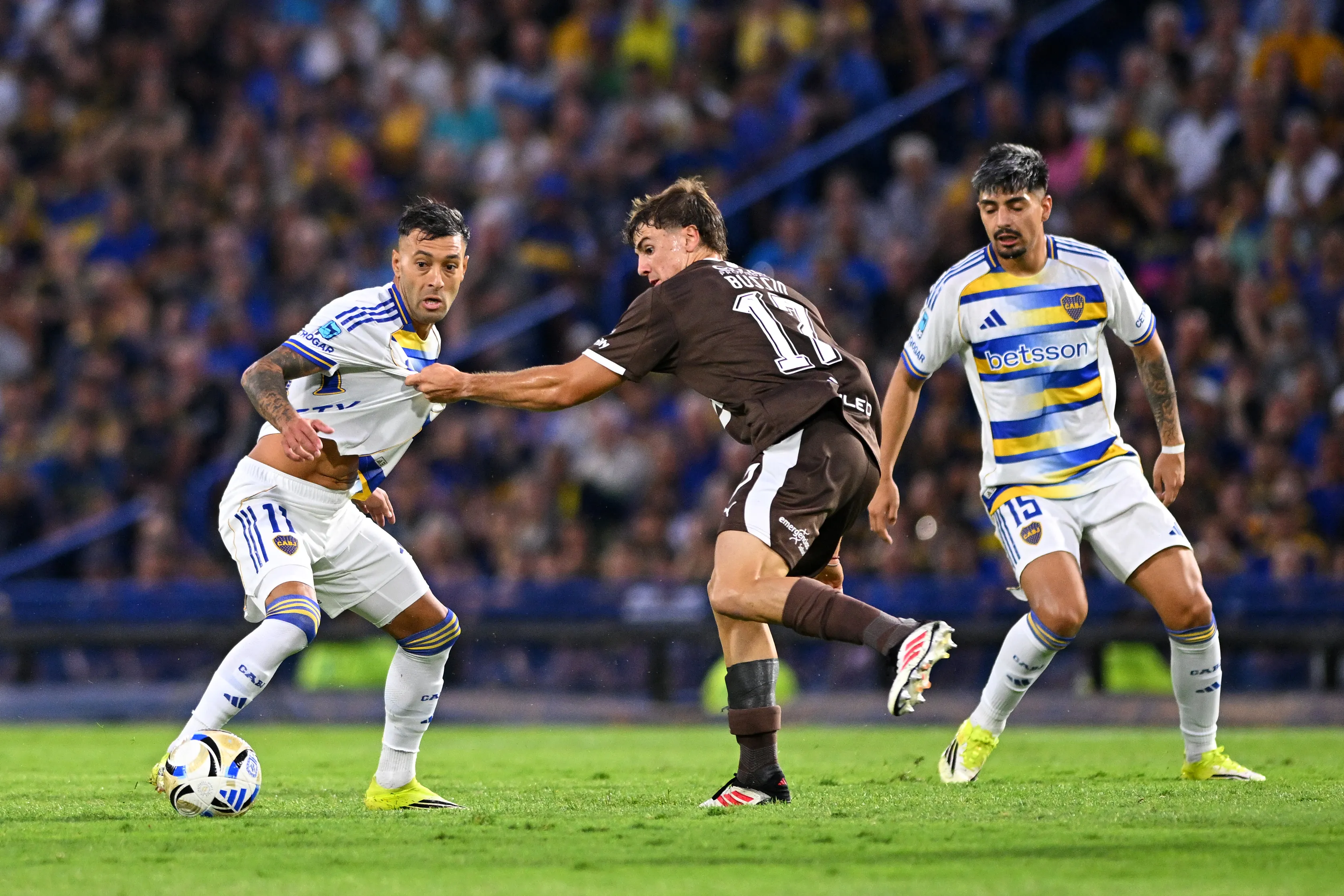 Lucas Janson, durante el duelo entre Boca y Platense. (Getty Images)