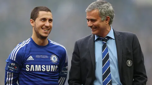Eden Hazard y Mourinho, cuando coincidieron en Chelsea.