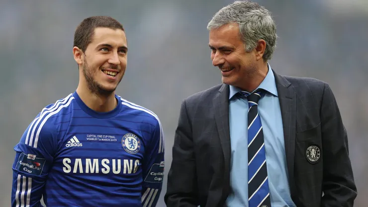 Eden Hazard y Mourinho, cuando coincidieron en Chelsea.