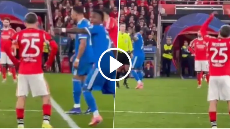 El Benfica aportó un video con el que expone que ningún jugador del Real Madrid, más allá de Vinícius, pudo haber escuchado qué dijo Gianluca Prestianni.