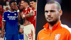 Wesley Sneijder cuestionó a Nicolás Otamendi por mostrarle el tatuaje de campeón del mundo a Vinícius en el Benfica vs. Real Madrid.