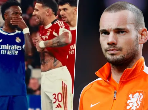 Sneijder contra Otamendi por su gesto con Vinícius