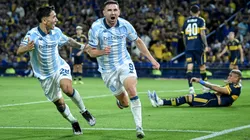 Adrián Martínez festeja su gol en la victoria de Racing por 1-0 ante Boca en la semifinal del Torneo Clausura 2025.