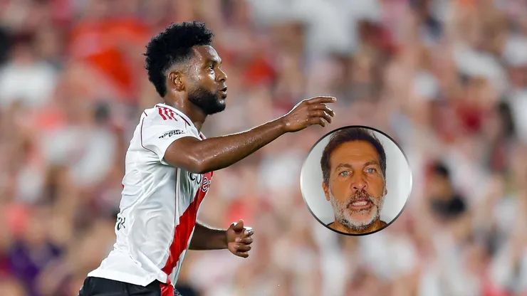 Borja festejando un gol en River.