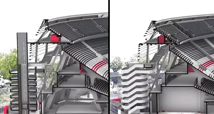 Los cortes demuestran que se construirán ascensores y escaleras nuevas para un mejor acceso. (Foto: Prensa River).