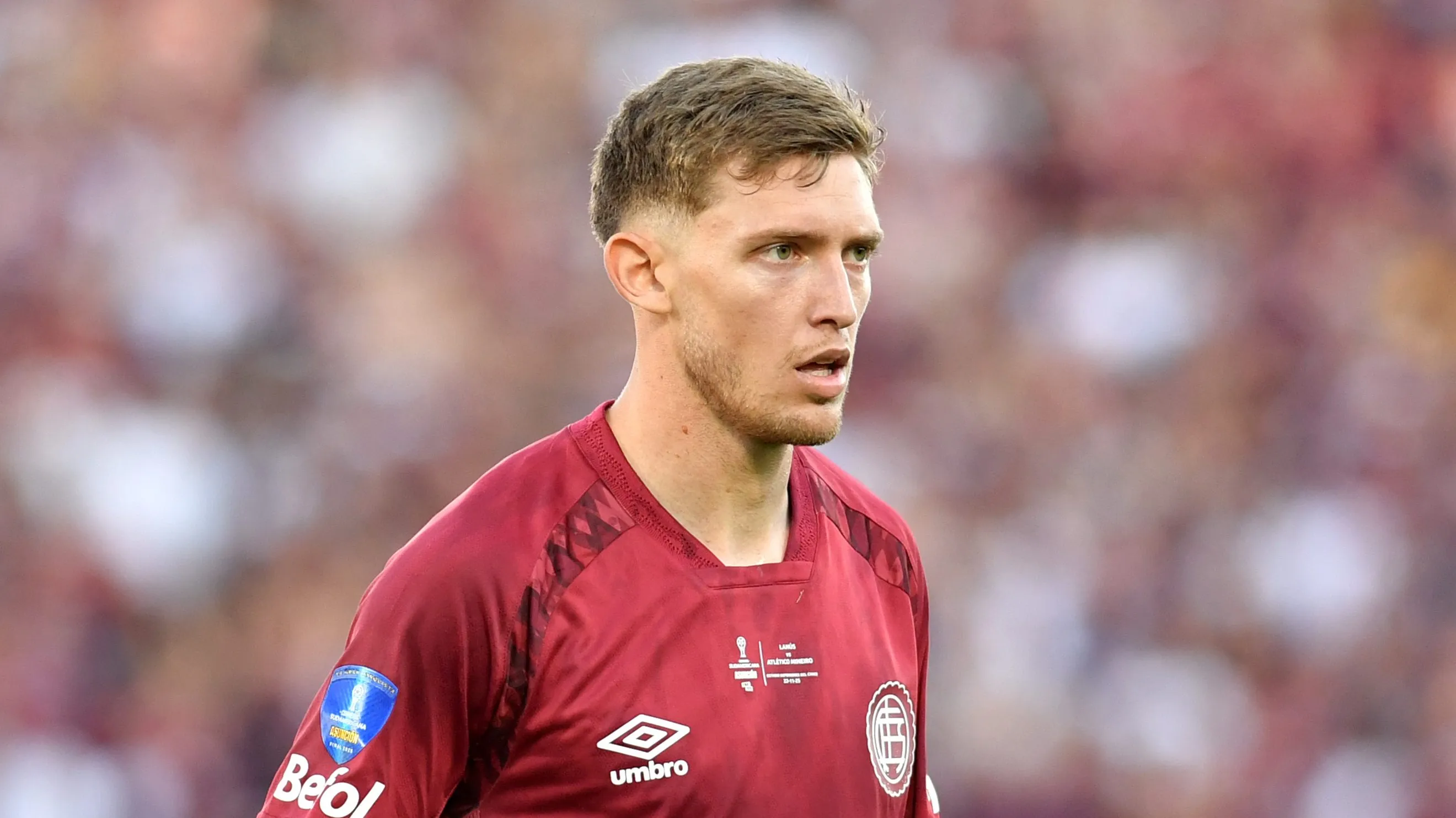 El delantero marcó el gol del triunfo de Lanús ante Flamengo en La Fortaleza. (Getty Images)