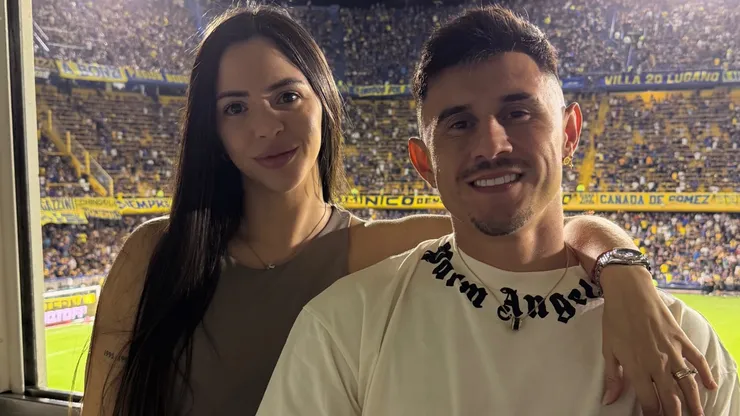 Adam Bareiro y Tamara Rojas en el palco de La Bombonera.
