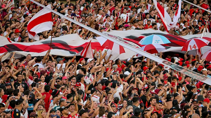 Los hinchas de River Plate en el Estadio Monumental.