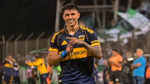 Adam Bareiro en su primer partido con la camiseta de Boca.