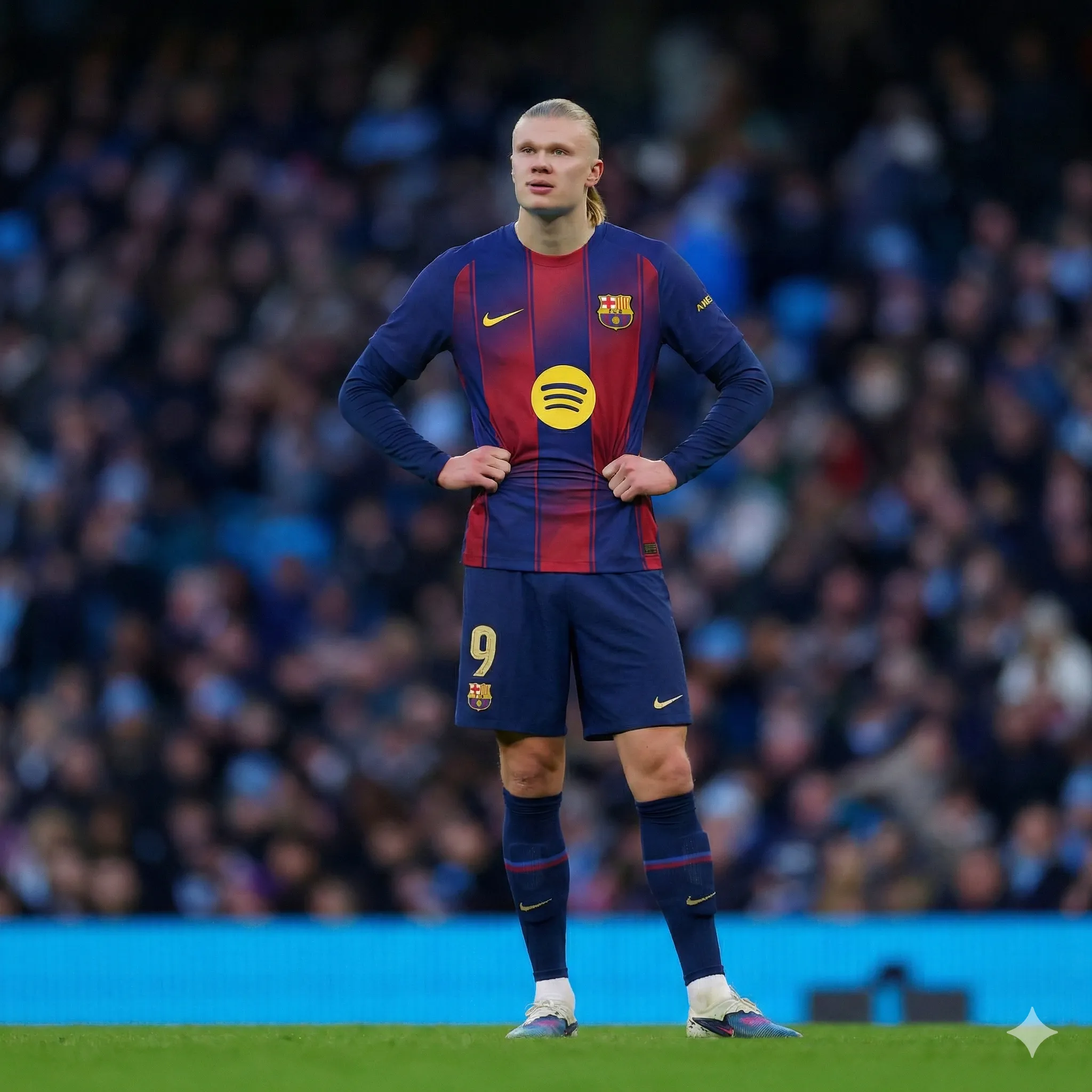 Erling Haaland es otra de las opciones del Barcelona. (Gemini/IA)