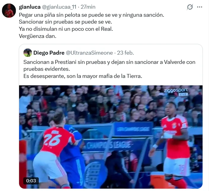 El tuit fue borrado poco después de su publicación.