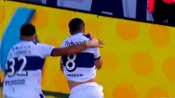 Nacho Fernández celebra su primer gol desde su regreso a Gimnasia.