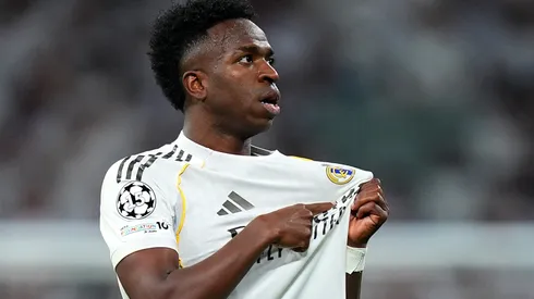 Vinícius Jr. celebra su gol ante Benfica.