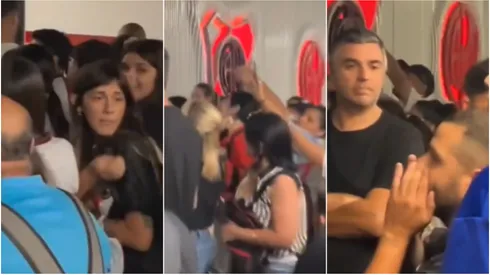 Los hinchas de River en los pasillos del Monumental