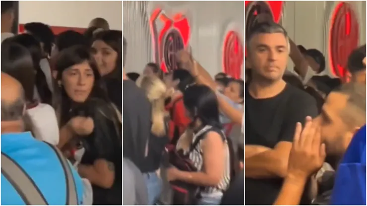 Los hinchas de River en los pasillos del Monumental