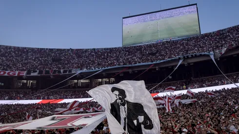 Los hinchas de River en el partido frente a Banfield.