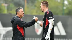 Marcelo Gallardo y Franco Armani, en River Camp.