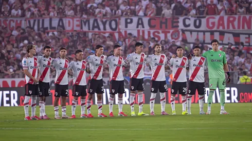 Los jugadores de River Plate en el Estadio Monumental.