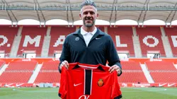 Martín Demichelis en su presentación como nuevo DT de Mallorca.