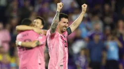 Lionel Messi festeja su doblete con Inter Miami ante Orlando City.