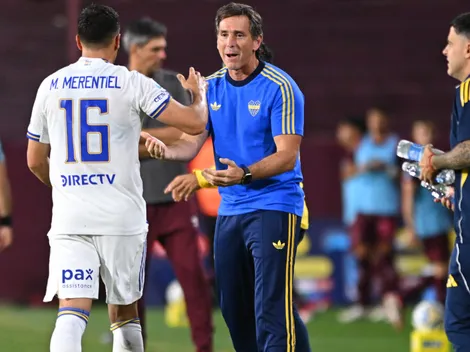 El gesto de Merentiel con Úbeda tras la goleada de Boca
