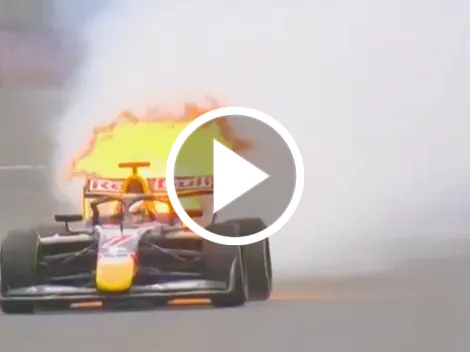 Fuego en el auto de Mattia Colnaghi en la F3