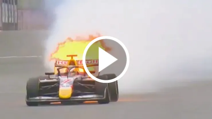 Fuego en el auto de Mattia Colnaghi en la F3