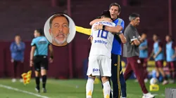 Claudio Úbeda festejando ante Lanús.