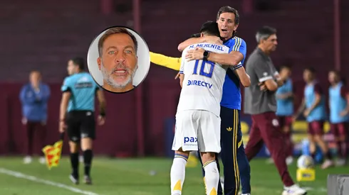 Claudio Úbeda festejando ante Lanús.