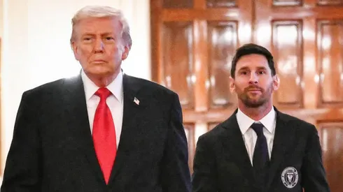 Lionel Messi junto a Donald Trump en su visita a la Casa Blanca.