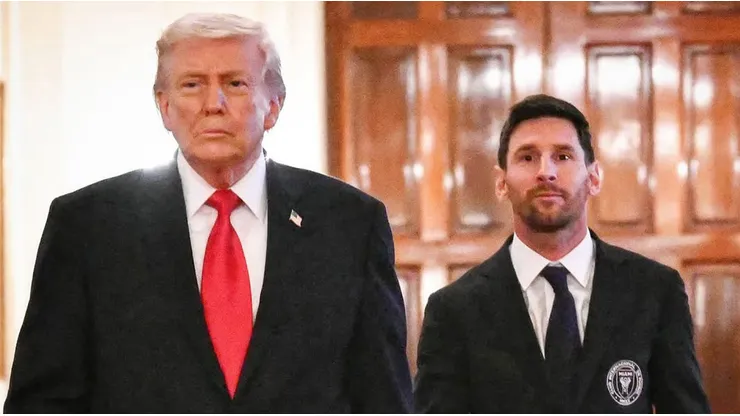 Lionel Messi junto a Donald Trump en su visita a la Casa Blanca.