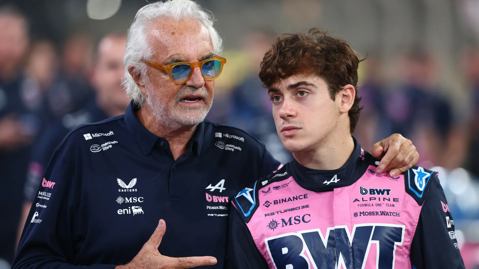 Flavio Briatore y Franco Colapinto, hombres de Alpine en la Fórmula 1.