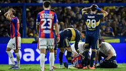 La reacción de los jugadores tras la lesión de Ezequiel Cerutti en Boca vs. San Lorenzo.