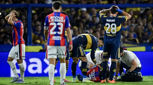 La reacción de los jugadores tras la lesión de Ezequiel Cerutti en Boca vs. San Lorenzo.