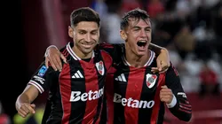 Gonzalo Montiel celebra el 2-1 ante Huracán.