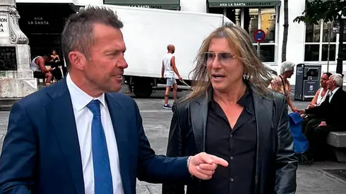 Claudio Caniggia, representante de Ian Subiabre, junto al alemán Lothar Matthäus.