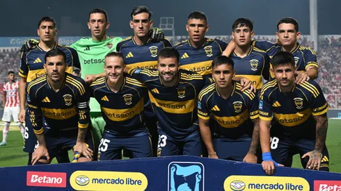 El plantel de Boca antes de enfrentar a Unión.