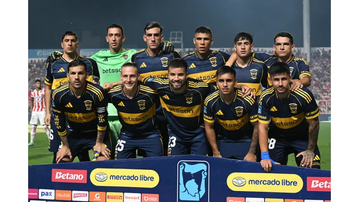 El plantel de Boca antes de enfrentar a Unión.