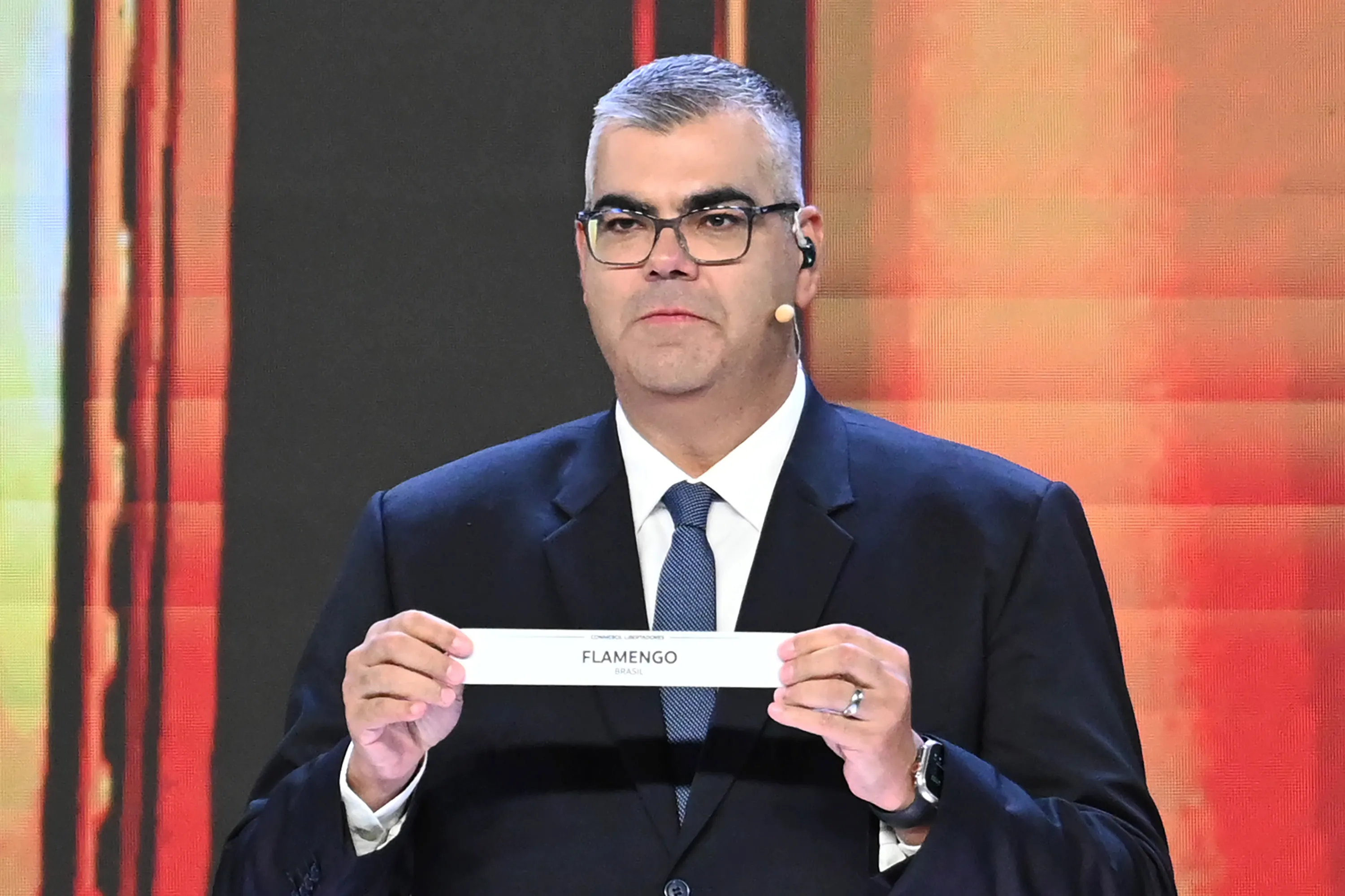 Fred Nantes, durante el último sorteo en Conmebol. (Getty Images)