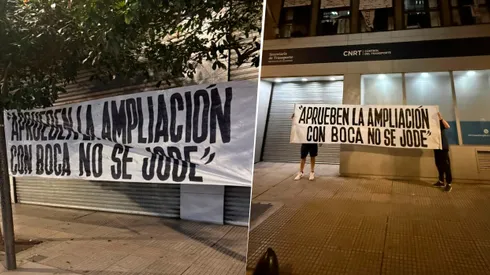 “Con Boca no se jode”: el pasacalle que apareció en la CNRT a la espera del OK para la ampliación de La Bombonera