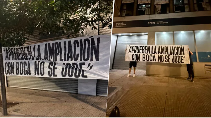 “Con Boca no se jode”: el pasacalle que apareció en la CNRT a la espera del OK para la ampliación de La Bombonera
