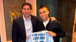 Lautaro Martínez junto a Diego Milito, quien lo visitó en Italia.