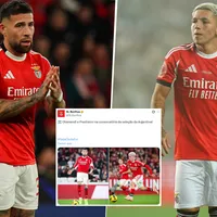 El insólito error del Benfica al anunciar la citación de Prestianni y Otamendi a la Selección Argentina