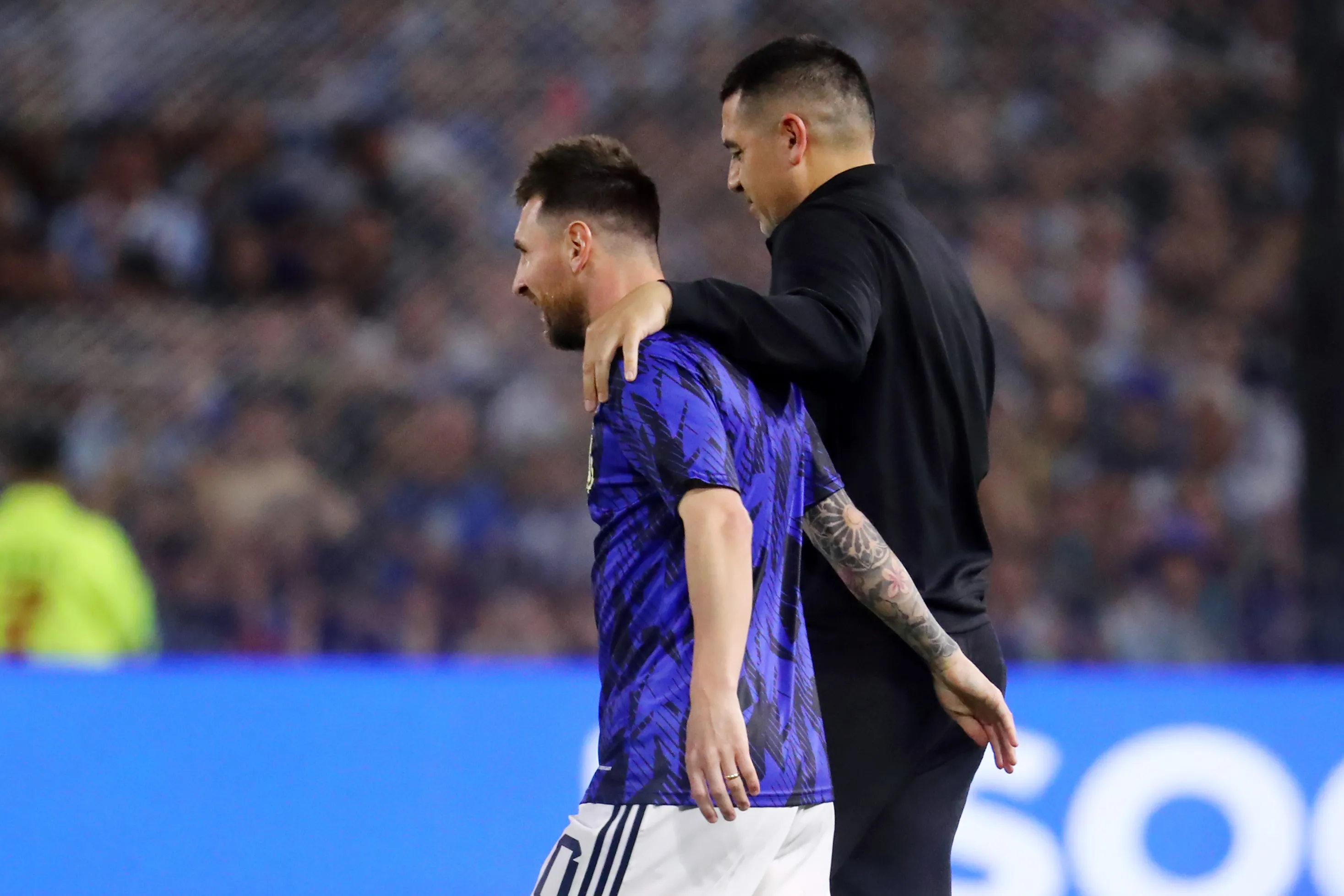 Riquelme y Messi. (Getty).